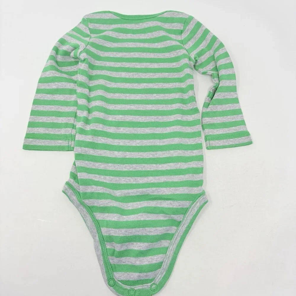 Carters Baby Boys Size 12 Months Lot‎ of 2 Bodysuit & Hooded Bodysuit Green 1684